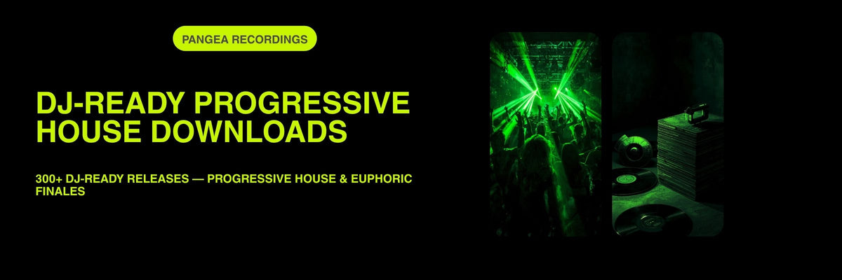 DJ-Ready Progressive House Downloads — Pangea Recordings collection banner featuring underground DJ culture artwork