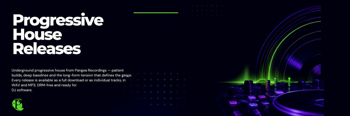 Progressive House Releases — Pangea Recordings collection banner for underground progressive house WAV and MP3 downloads