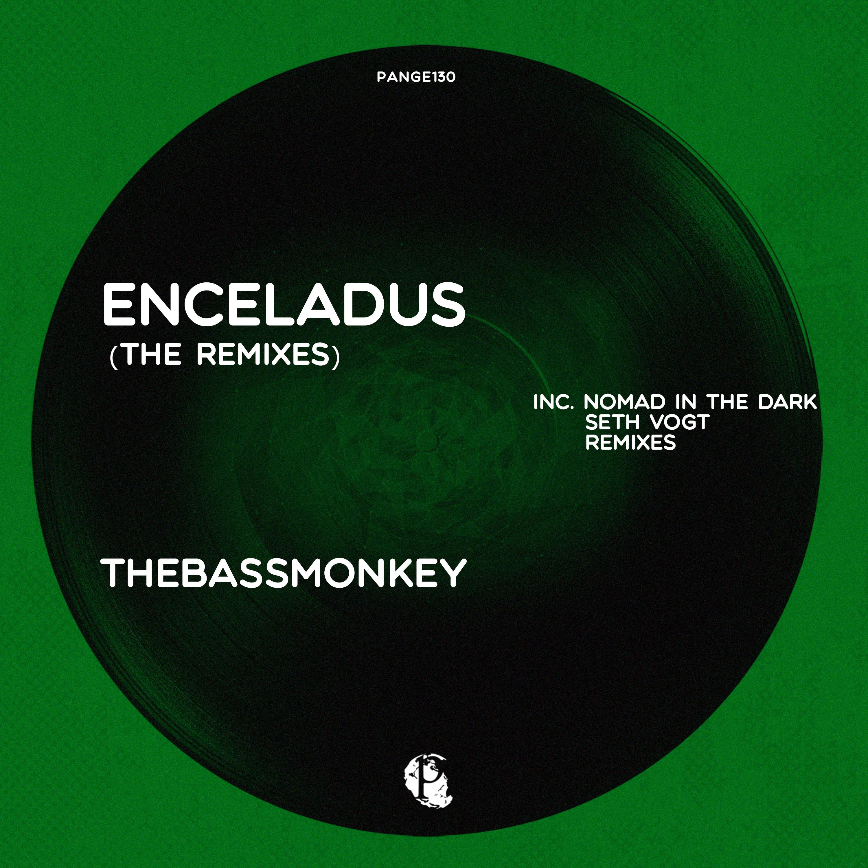 thebassmonkey – Enceladus (The Remixes) artwork, PANGE130, Pangea Recordings, progressive house 2024