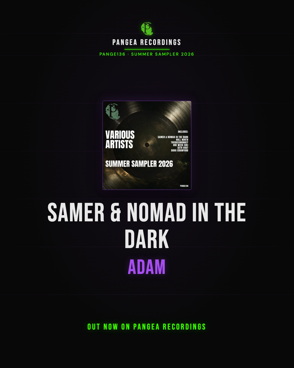DJ Samer and Nomad in the Dark, Adam — progressive house at 124 BPM in B Minor from Summer Sampler 2026 [PANGE136], Pangea Recordings
