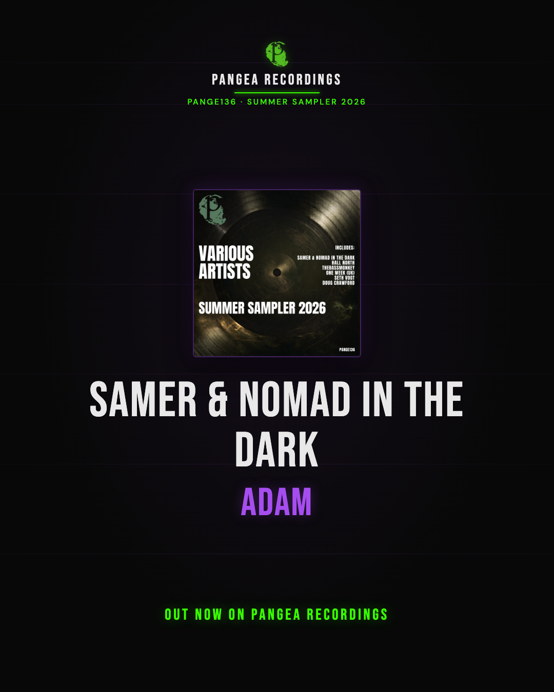 DJ Samer and Nomad in the Dark, Adam — progressive house at 124 BPM in B Minor from Summer Sampler 2026 [PANGE136], Pangea Recordings
