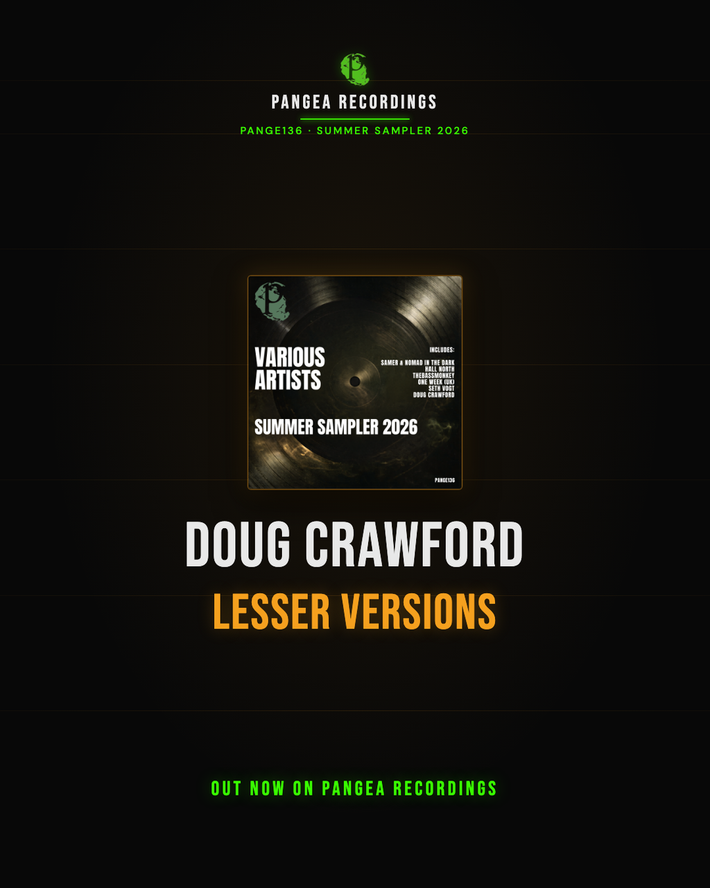 Doug Crawford, Lesser Versions — progressive house at 124 BPM in D Minor from Summer Sampler 2026 [PANGE136], Pangea Recordings